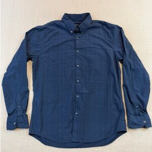Abercrombie & Fitch | Button Down Shirt Super Slim Blue Dark Plaid | Men's XL
